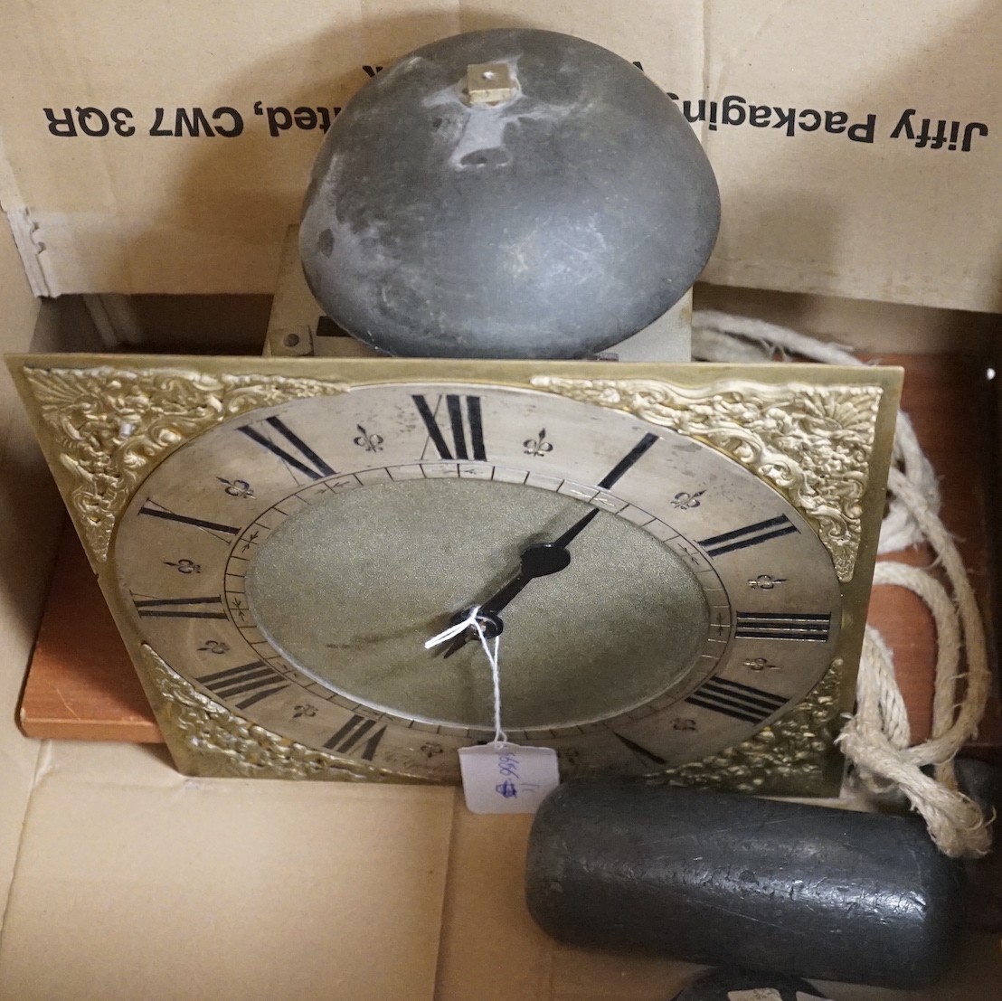 The works only of a late 18th century thirty hour longcase clock, by Jonathan Godden, Malling